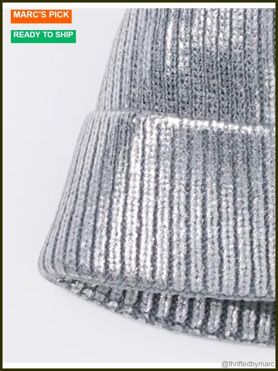 Faux Fur Pom Pom Beanie - Snug Fit - One Size